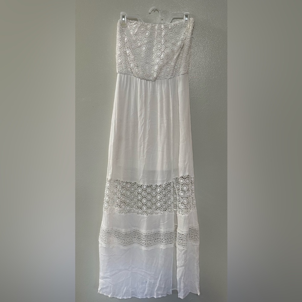 Cute boho white strapless dress- great for bachelorette